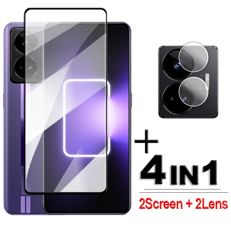 

4in1 For Realme GT3 Glass Realme GT3 5G Tempered Glass 2.5D Full Cover Screen Protector Realme GT3 Realme GT Neo5 Film 6.74 inch