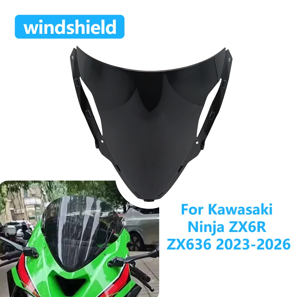 

For Kawasaki Ninja ZX6R ZX636 2023-2026 Motorcycle Double Bubble Windscreen Wind Screen Deflectors Screen Windshield Accessories