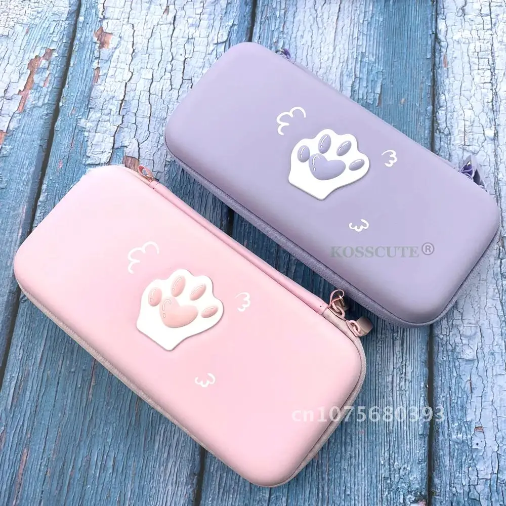 

Nintendos NS Lite Console Joycons Cat Paw Bag Protect Game Bag For NS Switch Storage Bag Lanyard String Game Card Case