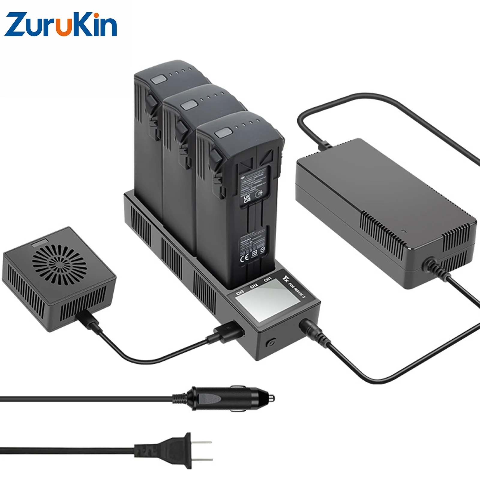 

Многофункциональное зарядное устройство-хаб для аккумуляторов DJI Mavic 3 с ЖК-дисплеем: быстрая зарядка, режим разрядки, функция внешнего аккумулятора, аксессуар для дрона