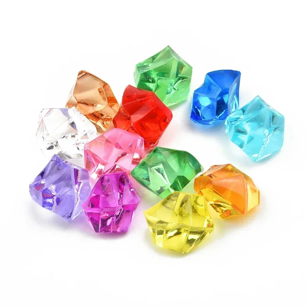 200*Acrylic Stones Plastic Gems Ice Grains Colorful Small Stones Children Jewels Acrylic Gems DIYJewelry Decor colorful stones