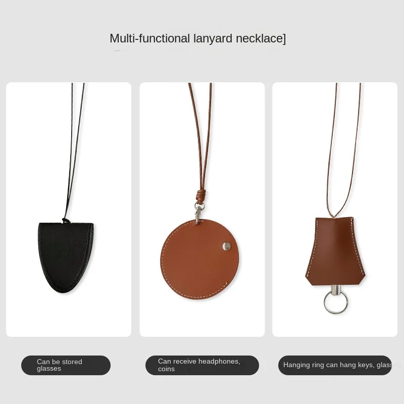 Instagram Style Faux Leather Halter Storage Bag Necklace Headset Glasses Storage Collarbone Chain Fashion Sweater Chain Women image 2