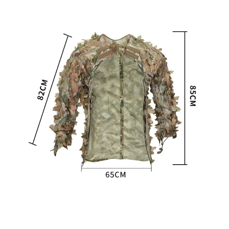 Outdoor Hunting Tactical Ghillie Suits Field Sniper Combat Airsoft Camo Clothes mantello leggero traspirante Bird Watch Jacket