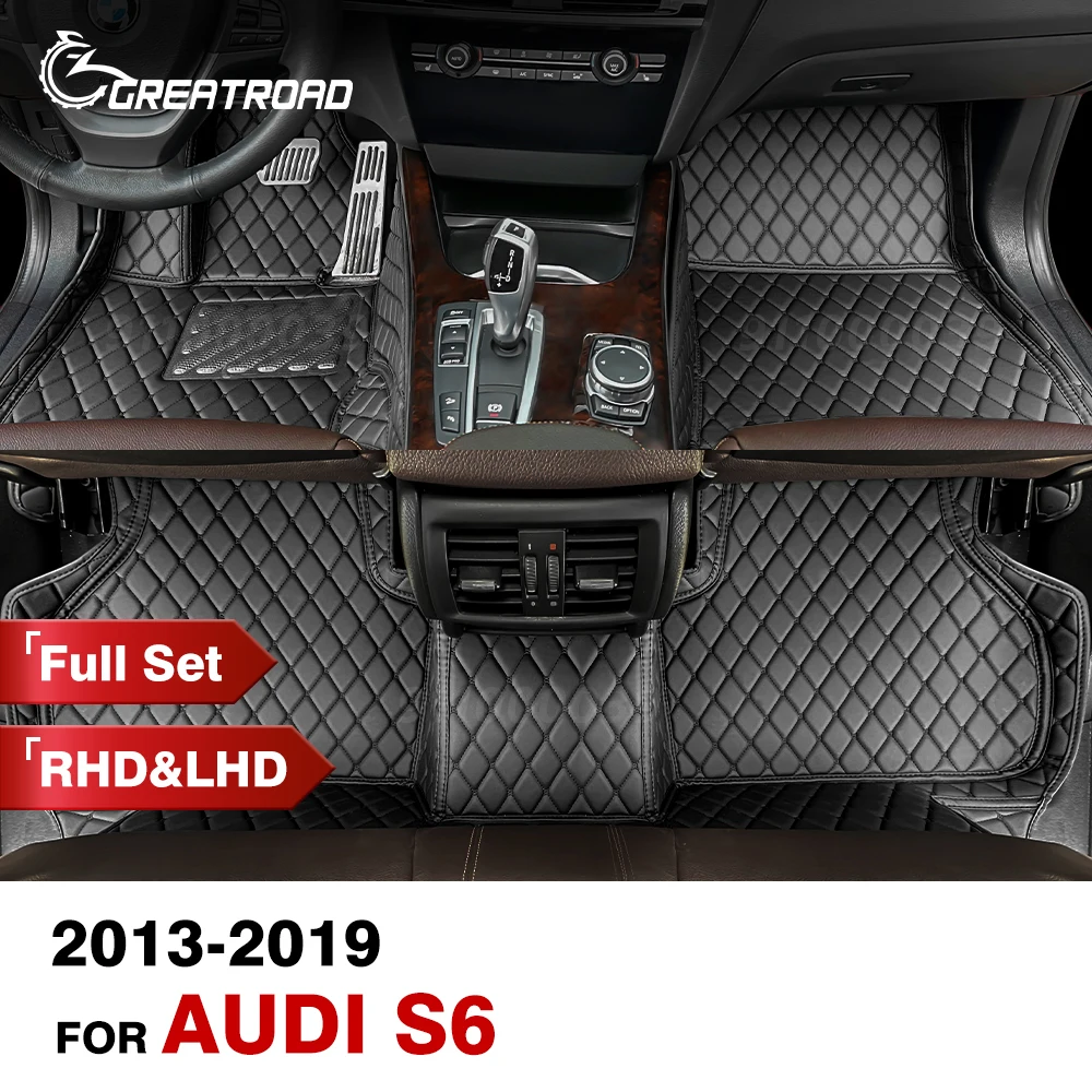 

Car Floor Mats For Audi S6 2013-2019 Custom Auto Foot Pads Automobile Carpet Cover Interior Accessories