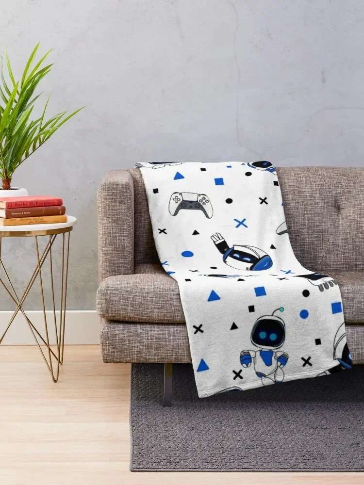 Astrobot and Friends Throw Blanket Cute Blankets For Sofas Luxury Throw Blankets