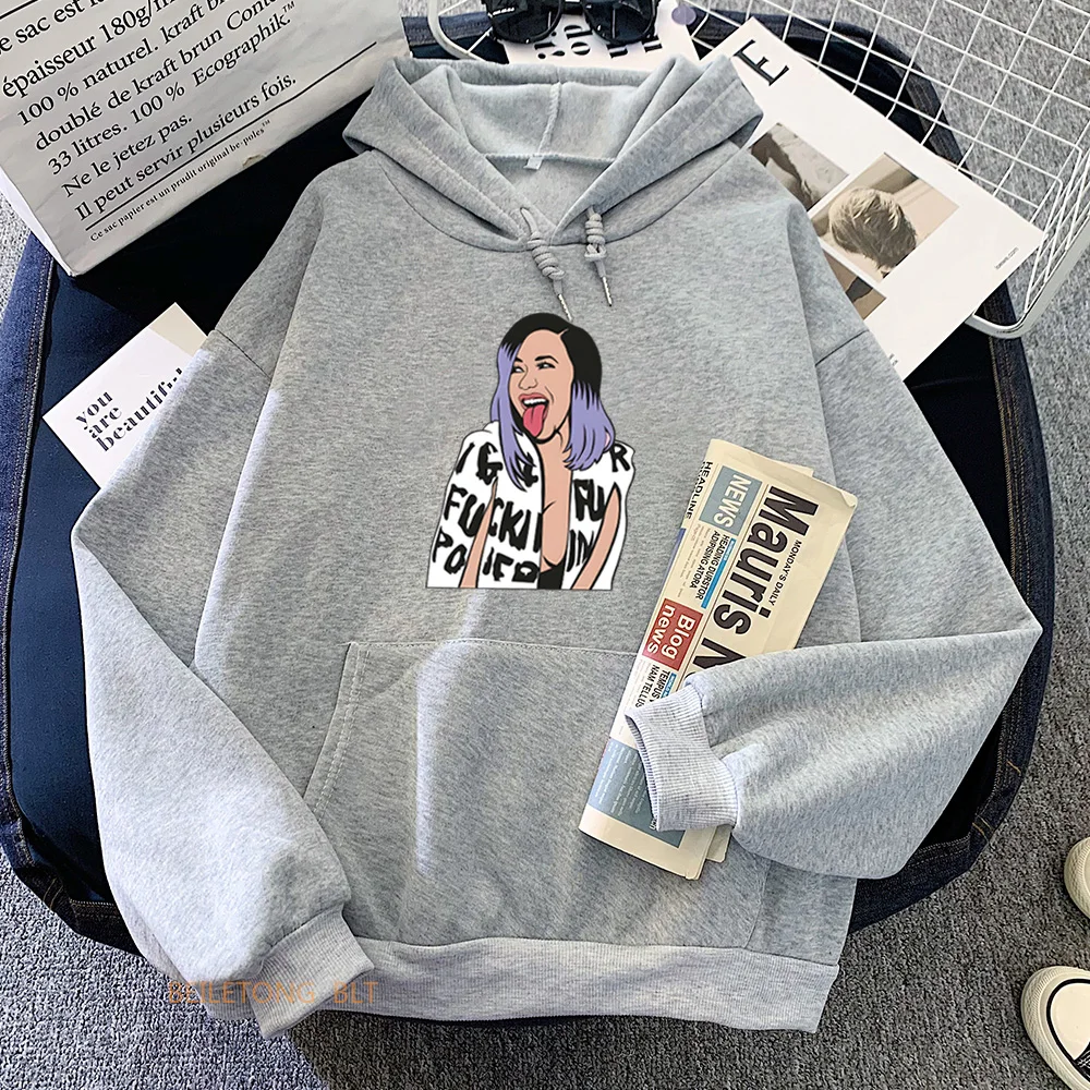 CardiBB OKURRR Hoodies Fleece Soft Comic Graphic Printing Long Sleeve Clothing Funko Pop for Autumn/Winter Ropa Mujer Pullovers