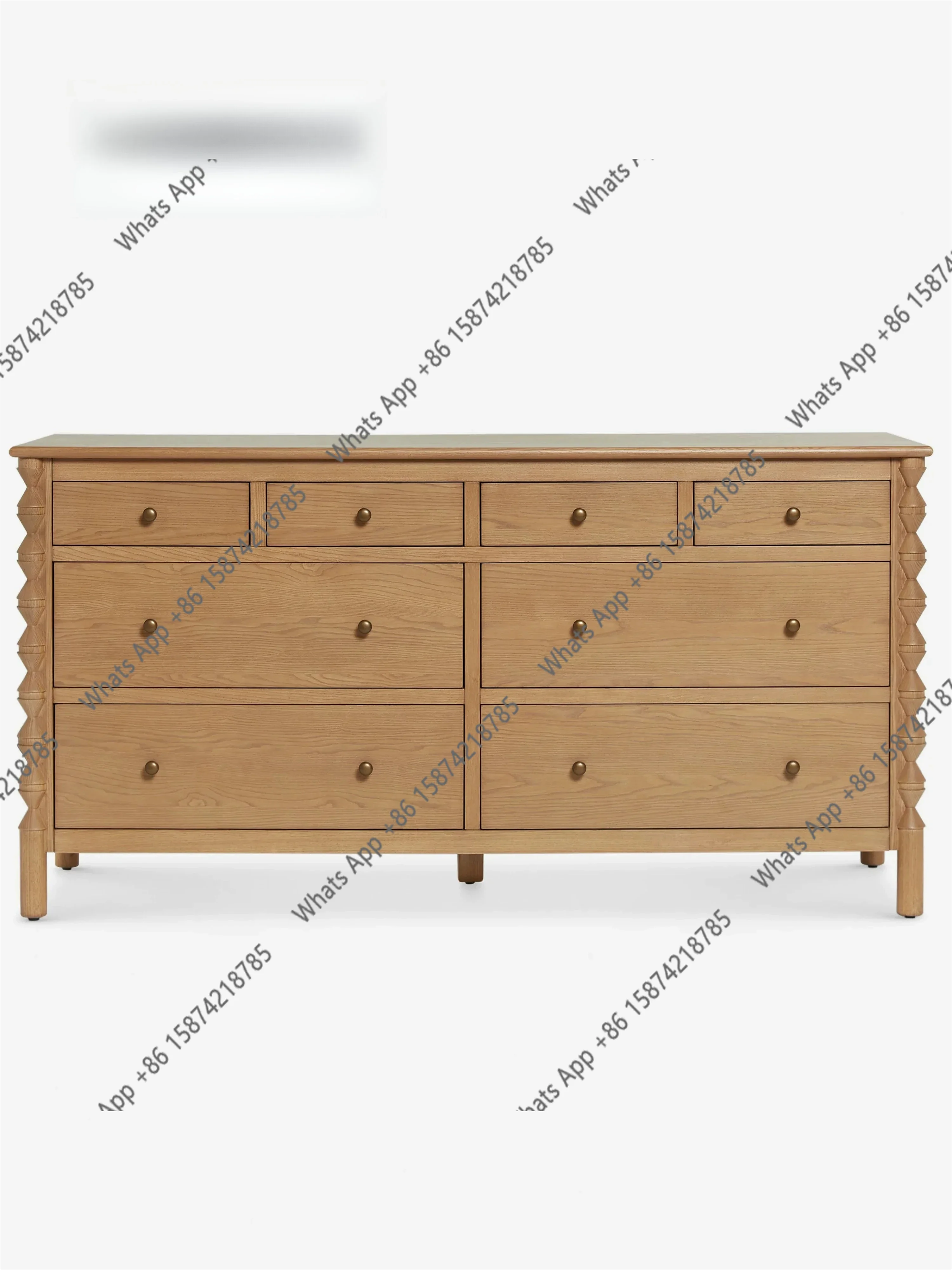 

BJ Medieval Chest, French Retro Side Cabinet, Cream Log, American Solid Wood Bedroom, Bedside Cabinet, Wudou Designer Model