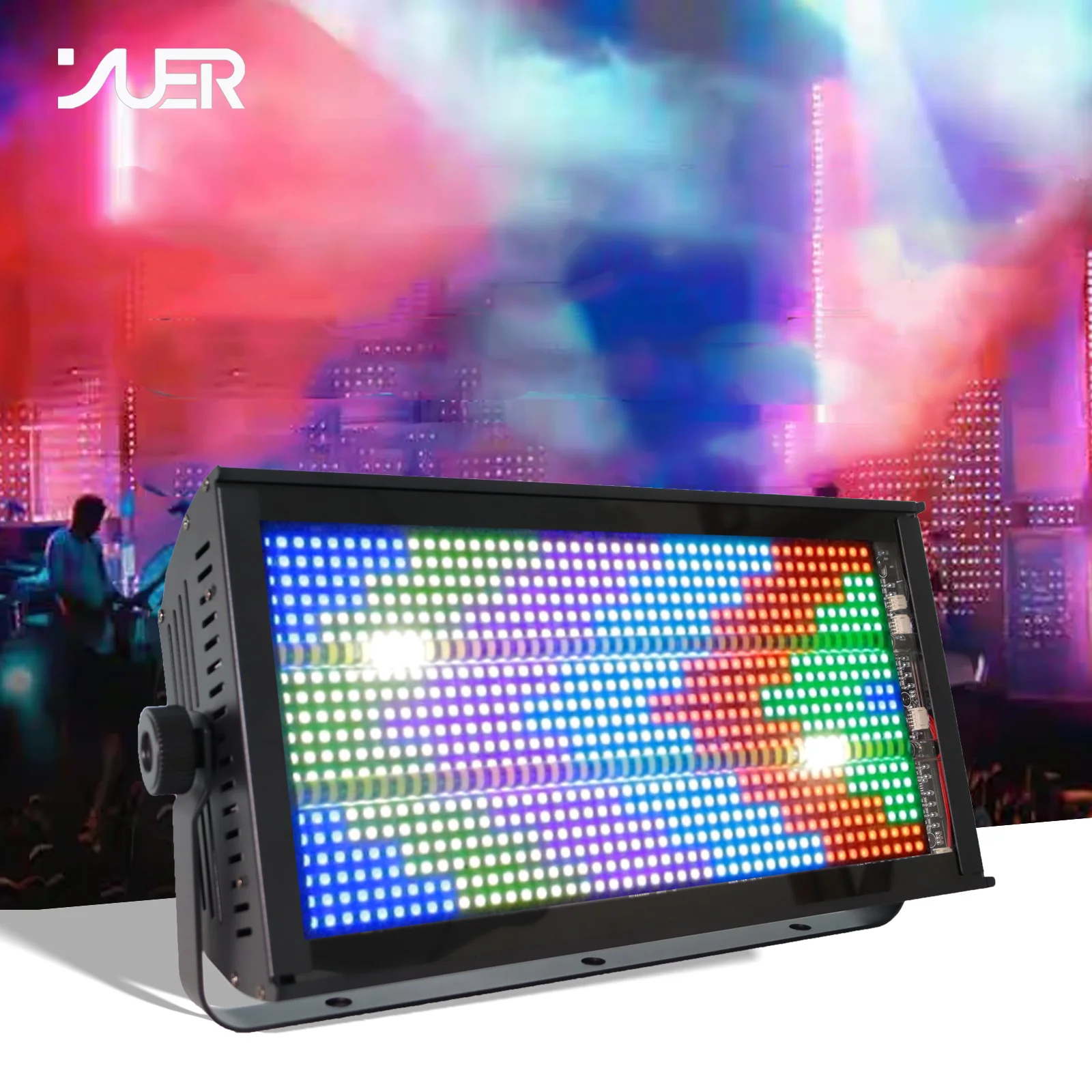 YUER 260W LED RGBW 135+30 Segmented Strobe Light  Text Number Pattern Effect Flash Light DMX Sound for Dj Disco Party