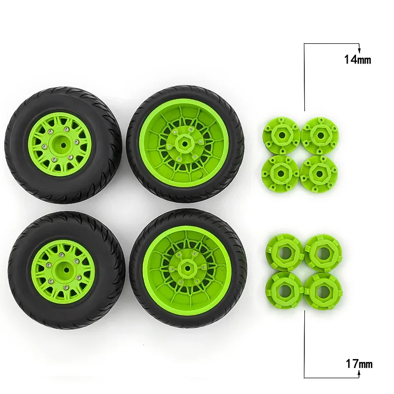 4Pcs 110mm 1/8 1/10 Short Course Truck Tire with 12mm 14mm 17mm Wheel Hex for TRAXXAS Slash ARRMA SENTON Vkar SCTX10 HPI RC Car