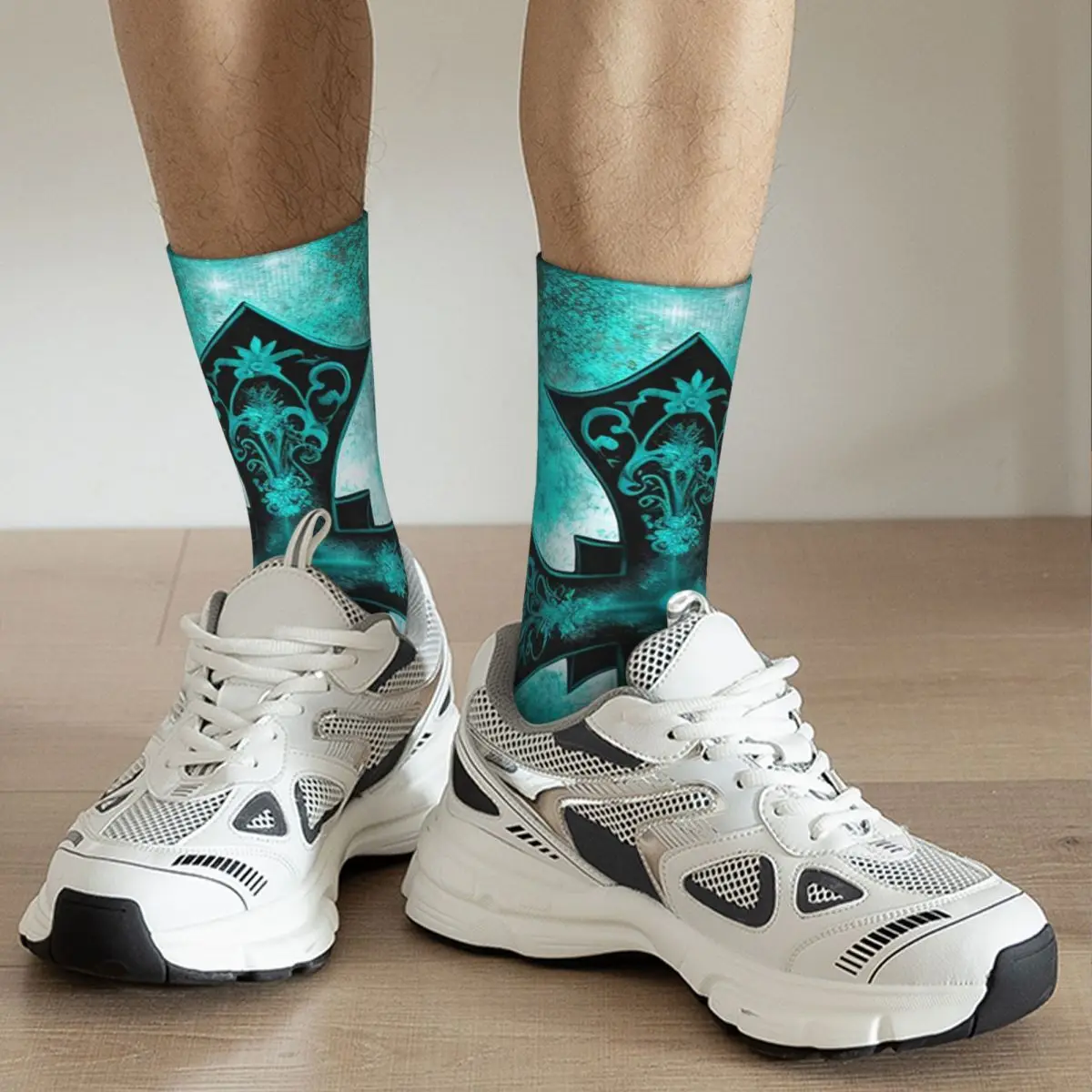 Black Cross Element Gothic Style Socks Harajuku Super Soft Stockings All Season Long Socks for Unisex Valentine's Day Gifts