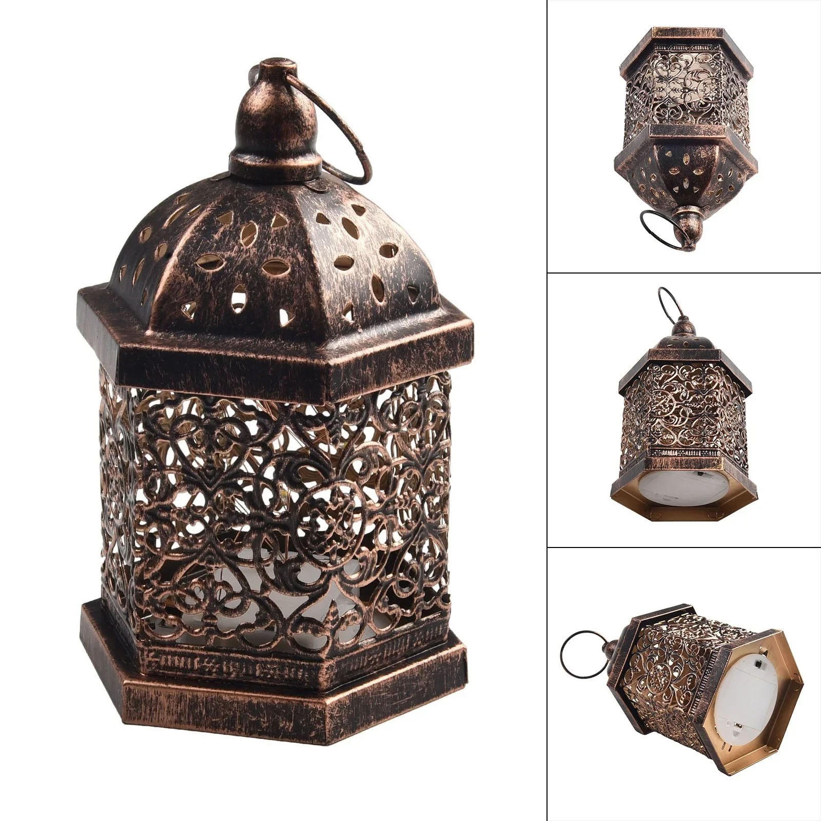 Metal Lanterns Night Light Useful Decor Hanging Metal Effect Moroccan Style Hanging Decor Home Decoration Hot Sale Popular