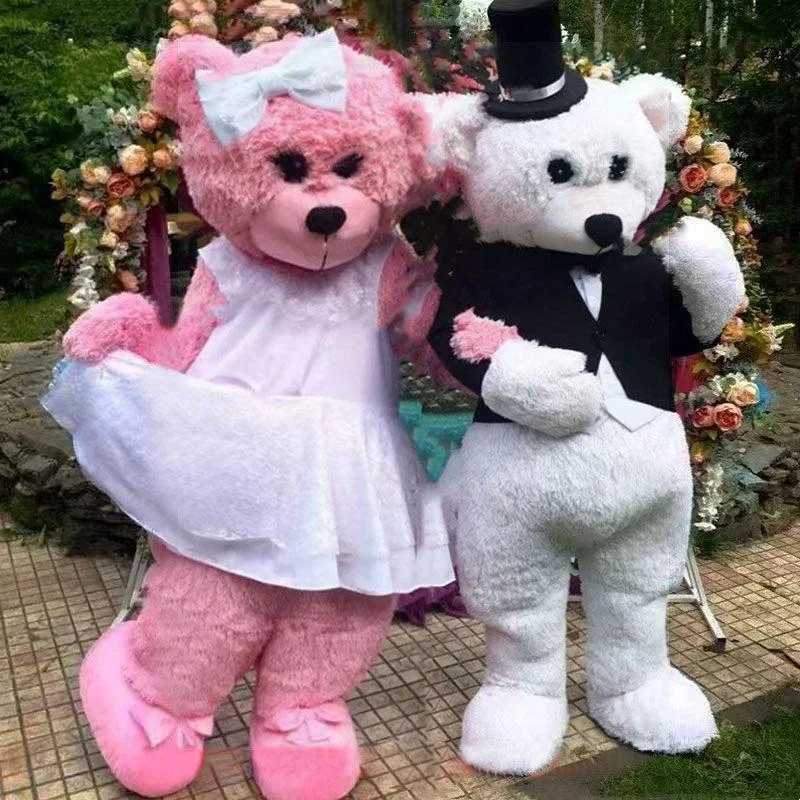 Halloween Rabbit Cartoon Bear Mascot Costume Anime Bunny Fursuit Adult Cosplay Couple Doll Clothing Christmas Party Stage Store