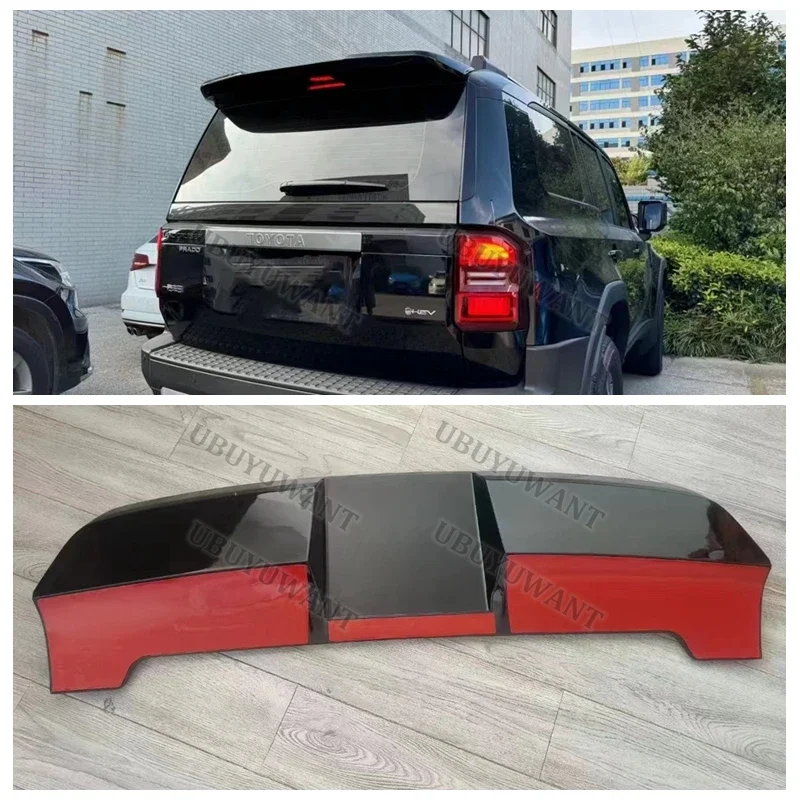 For Toyota LAND CRUISER PRADO LC250 Roof Spoiler LC 250  ABS plastic Material Car Rear Wing Color   2024+