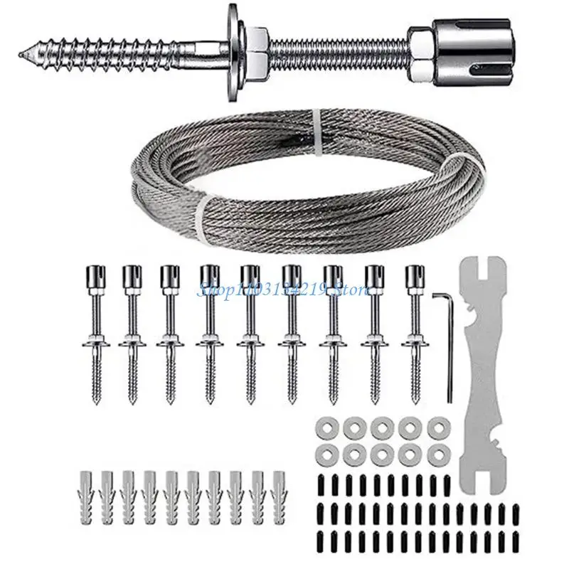 N5KC 52 Inch Stainless Steel Garden Climbing Wire Rope Heavy Duty Corrosion Resistant Outdoor Support