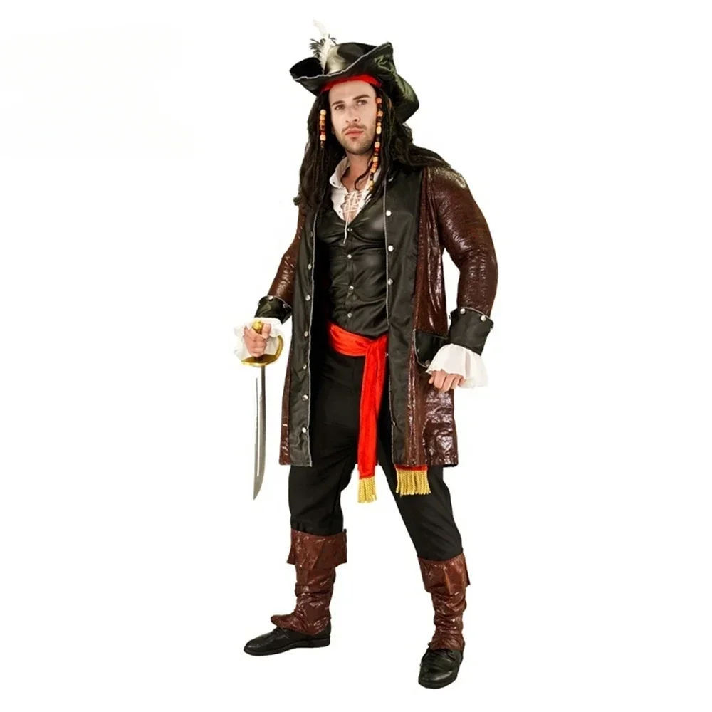 Men's Halloween cosplay pirate costume adult classical cruel  stage performance