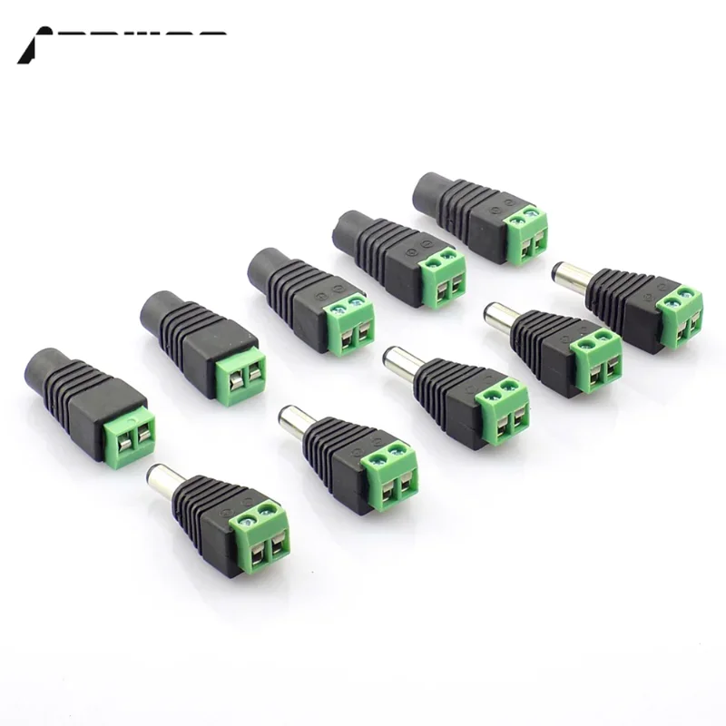 Female Male DC Connectors 5.5mm*2.1mm DC Jack 5V 12V DC Power Connector For LED Strip Light CCTV Camera AC Adapterr