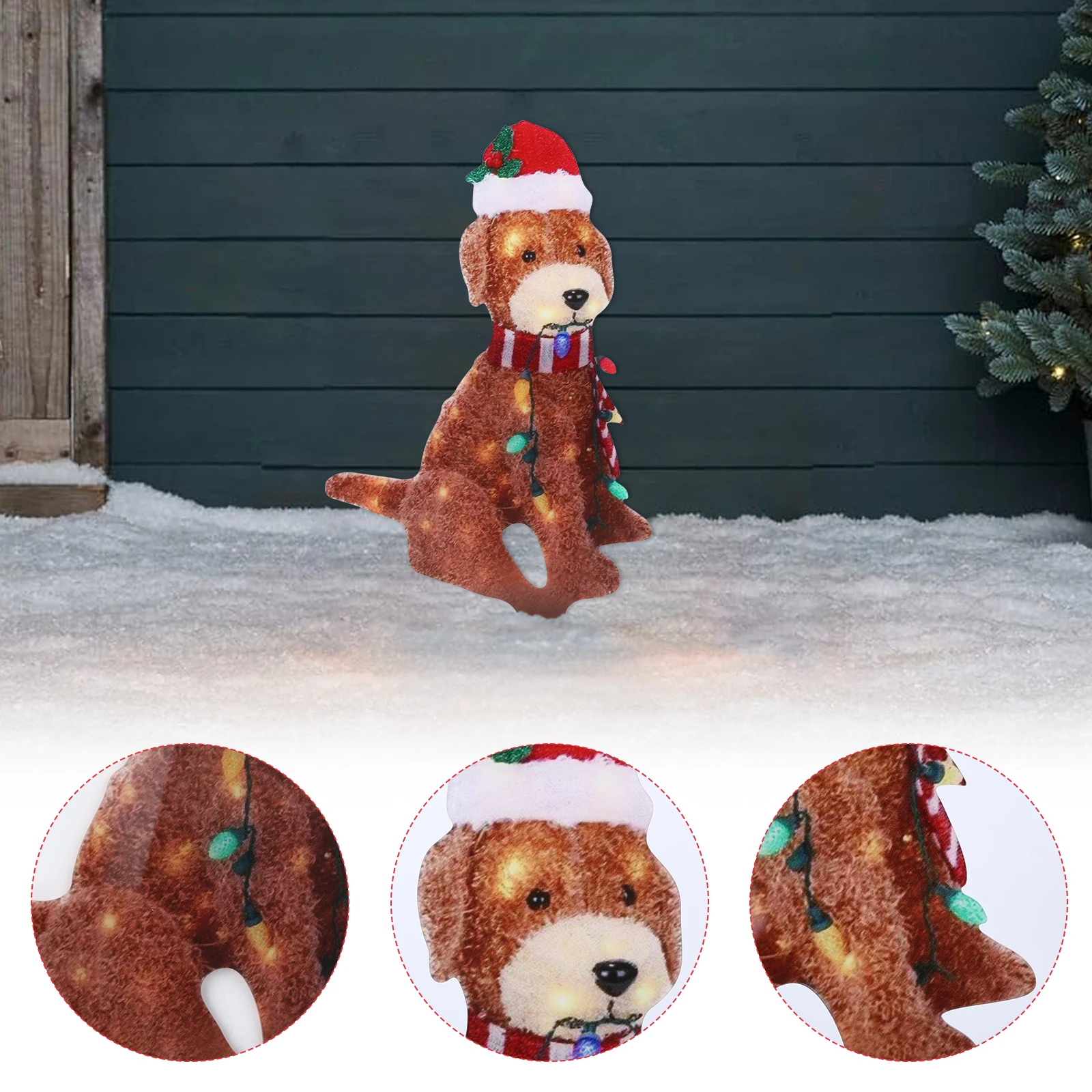 クリスマスをテーマにしたパーソナライズされた犬のライト,庭の看板,屋外の芝生,小道の装飾