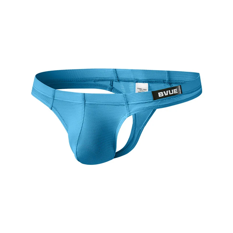 Men Mesh Ice Silk U-Convex Sexy Low-Rise Thong Breathable Backless Butt-Lifting T-Back Underwear Erotic Cozy Daily Intimate Wear