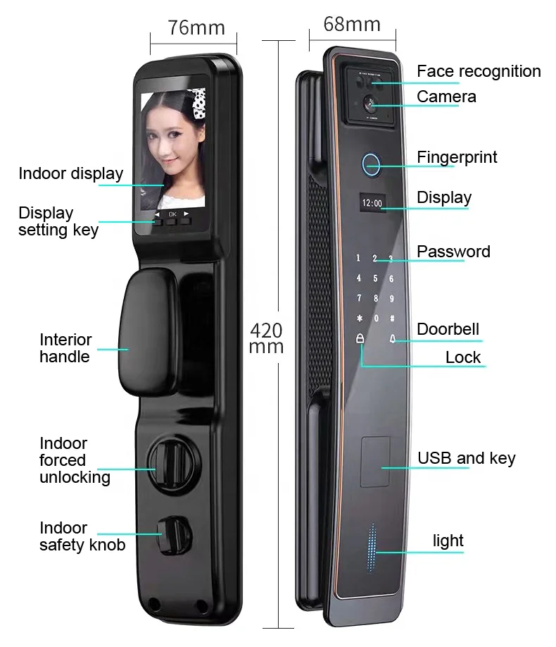 Lxy Smartsteps قفل باب التعرف على الوجه ثلاثي الأبعاد adobe Master Collection Xhome قفل باب فيديو إنترفون عن بعد