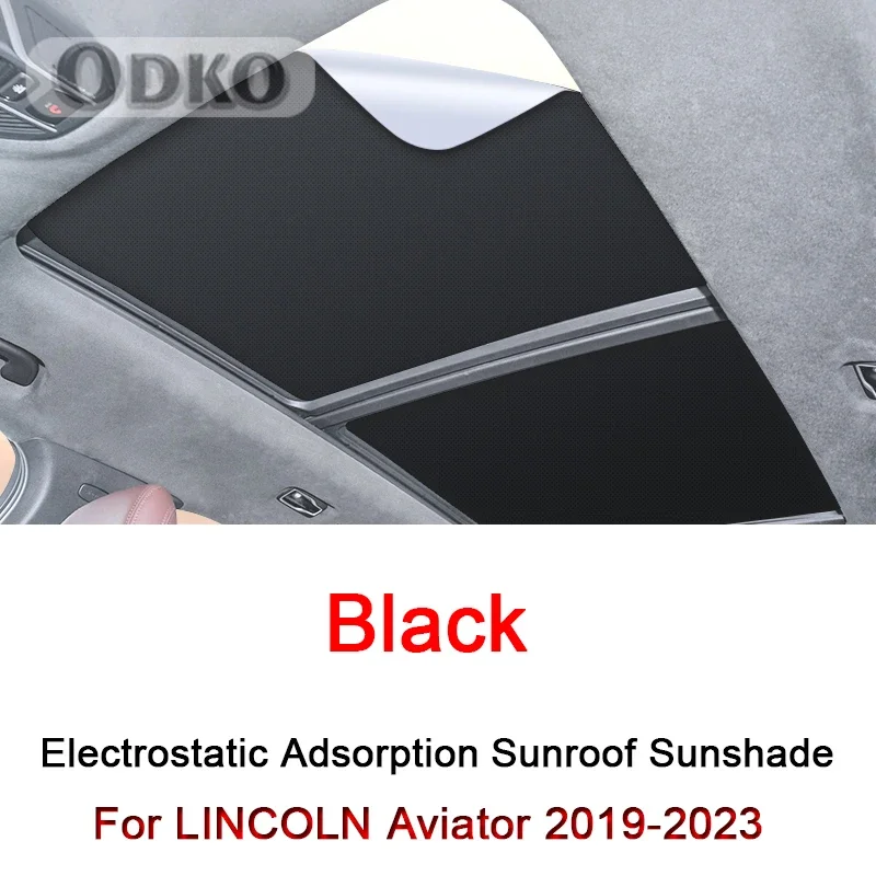 Car Electrostatic Adsorption Sunroof Sunshade Cover Fit For LINCOLN Aviator 2019-2023 Heat Insulation Skylight Sticker Accessory