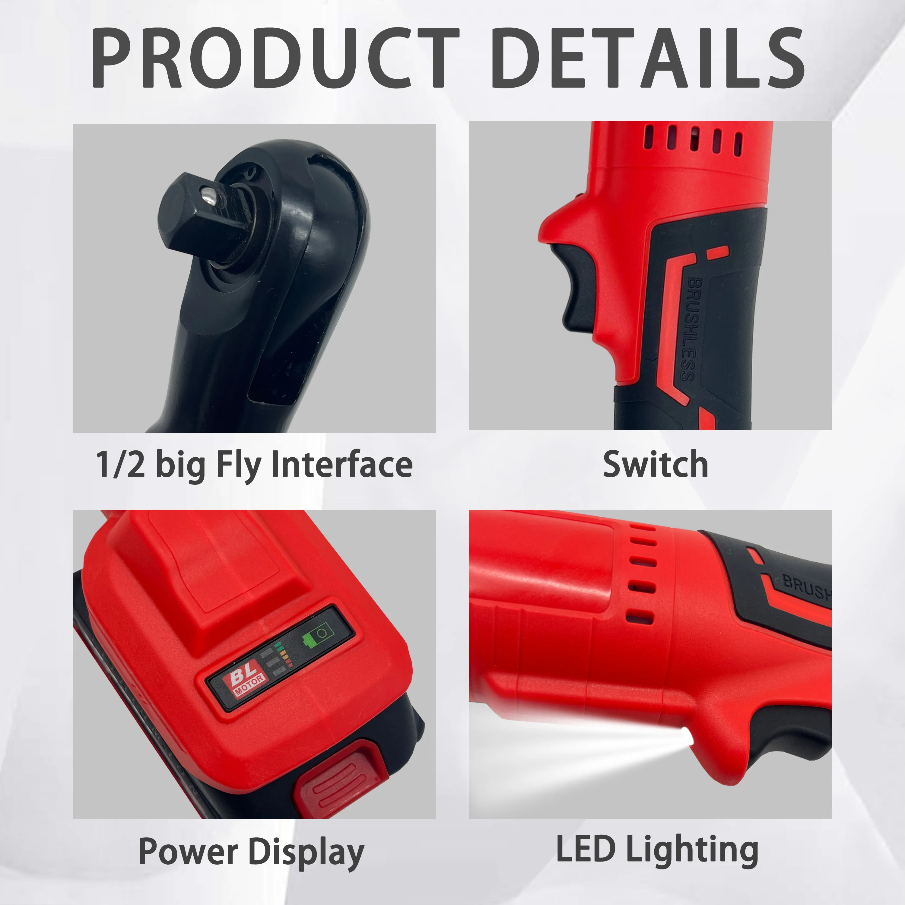 Llave de trinquete sin escobillas de 20V, llave de impacto eléctrica, personalización, llave de impacto sin escobillas