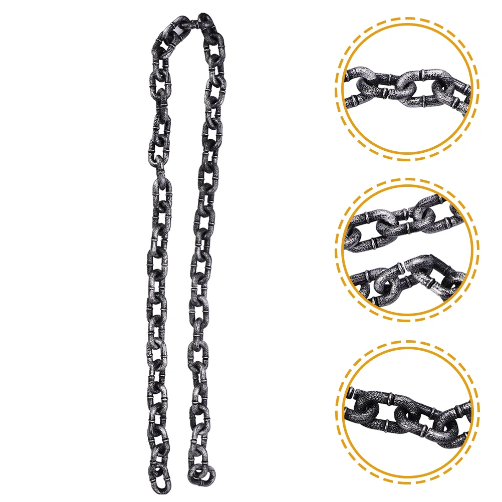 Outdoor Decorations Simulation Big Iron Chain Halloween Props Plastic Necklace Cosplay Link Man