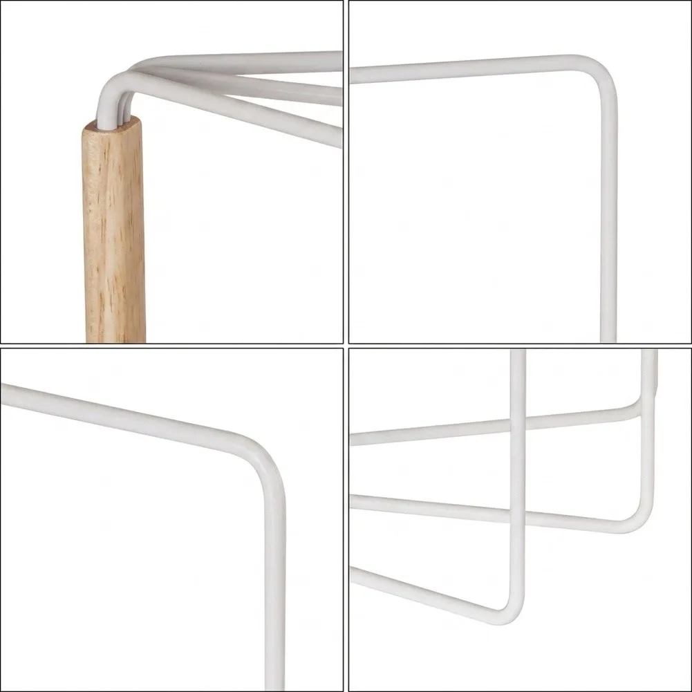 Bathroom Cloth Organizer Foldable Towel Rack Carbon Steel Construction 180 Degree Rotation Foldable Towel Rack For Kitchen