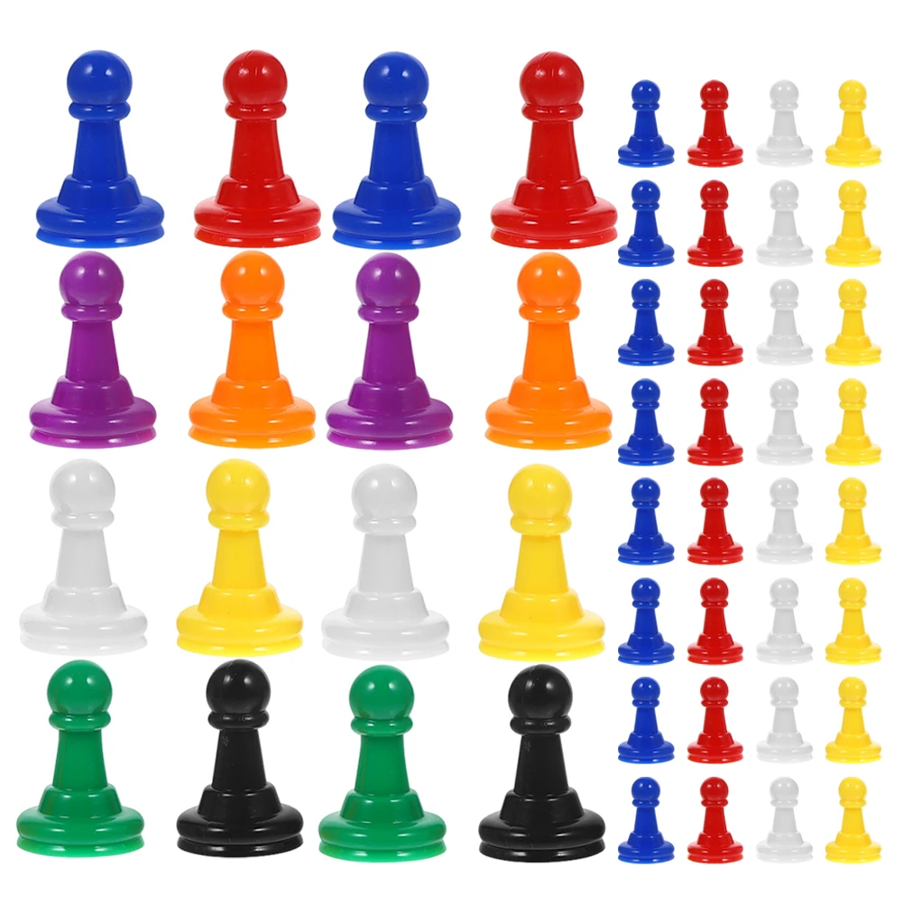 

80pcs : Plastic Chess Pawns For Board Vibrant Travel Set Replacement Tokens Kids Tabletop Fun Multicolor Playing