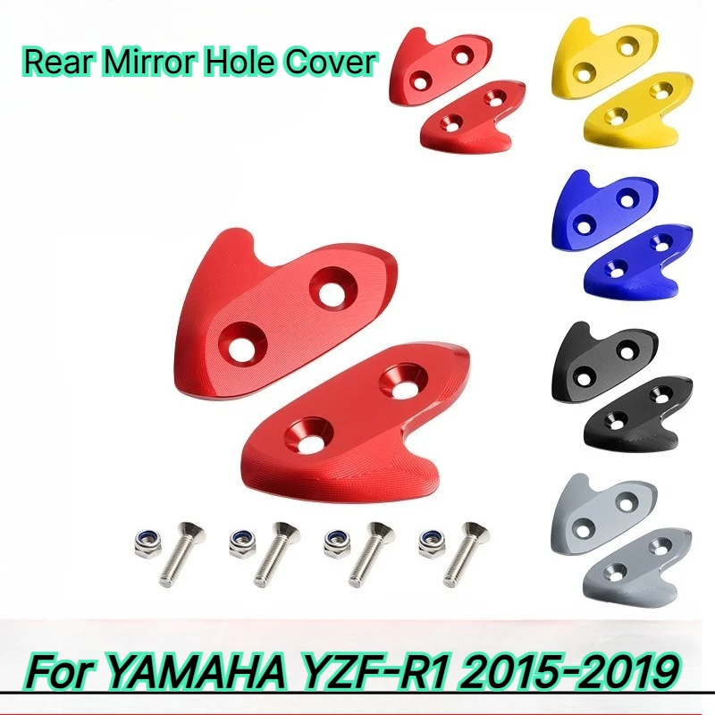 New Rear Mirror Hole Cover For YAMAHA YZF R1 YZFR1 YZF-R1 2015-2019 Motorcycle CNC Windscreen Driven Mirror Eliminators Cap