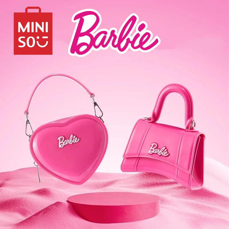 Pink Barbie Love Hourglass Jelly Bag Cute Y2k Girls Handbag Messenger Shoulder Bags Women Shopping Tote Organizer Wallet Holder