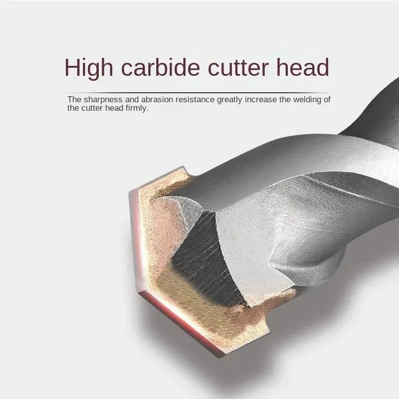 1pcs 250-500mm Chrome Steel Impact Drill Bit Cement Drill Hole Saw Wall Drill Square Shank for Construction Site