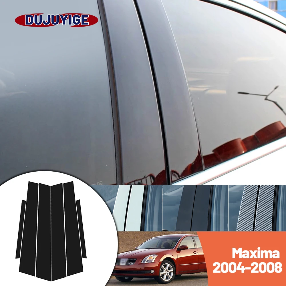 

Bright black carbon fiber door and window B C Pillar sticker suitable For Nissan Maxima A34 J31 2004-2008 2005 2006 2007