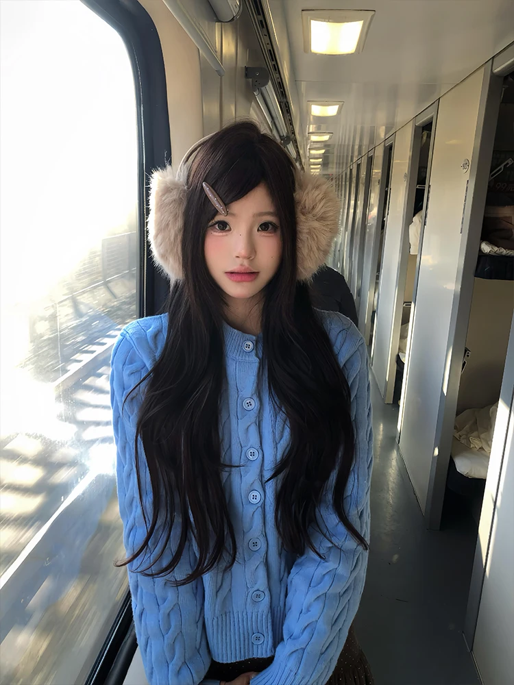 

Свободный длинный вязаный кардиган светра, женский осенне-зимний новый повседневный корейский ленивый витой пряжи, верхняя одежда, топ