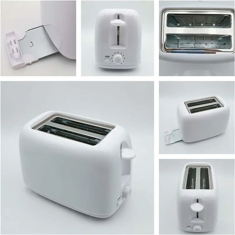 ABVC Retro Toaster 2 Slice With 6 Functions, Stainless Steel Toaster Removable Crumb Tray, Under Base Cord Storage US Plug