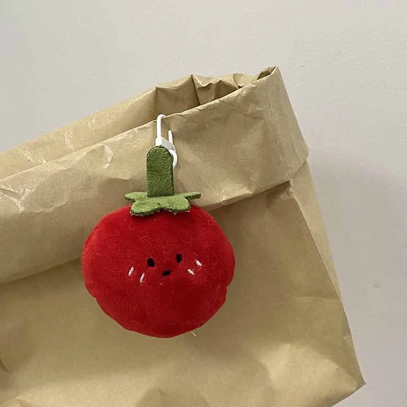Japanse schattige voedsel spelen pluche pop sleutelhanger leuk brood aardappel tomaat levensechte pluche pop hanger sleutelhanger creatieve kindercadeau