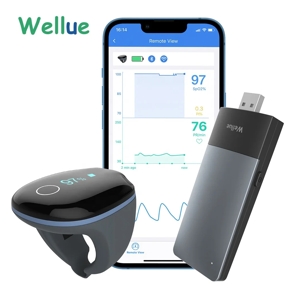 

Wellue O2ring Remote Profesional Sleep Quality Pulse Oximeter Lcd Display Sleep Ring