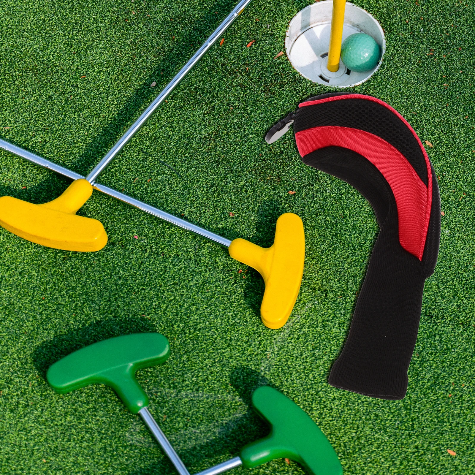 

3pcs Golf Club Covers Mesh Iron Putter Protector Set All Sizes Durable Easy Carry Design For Golf Players Perfect Gift