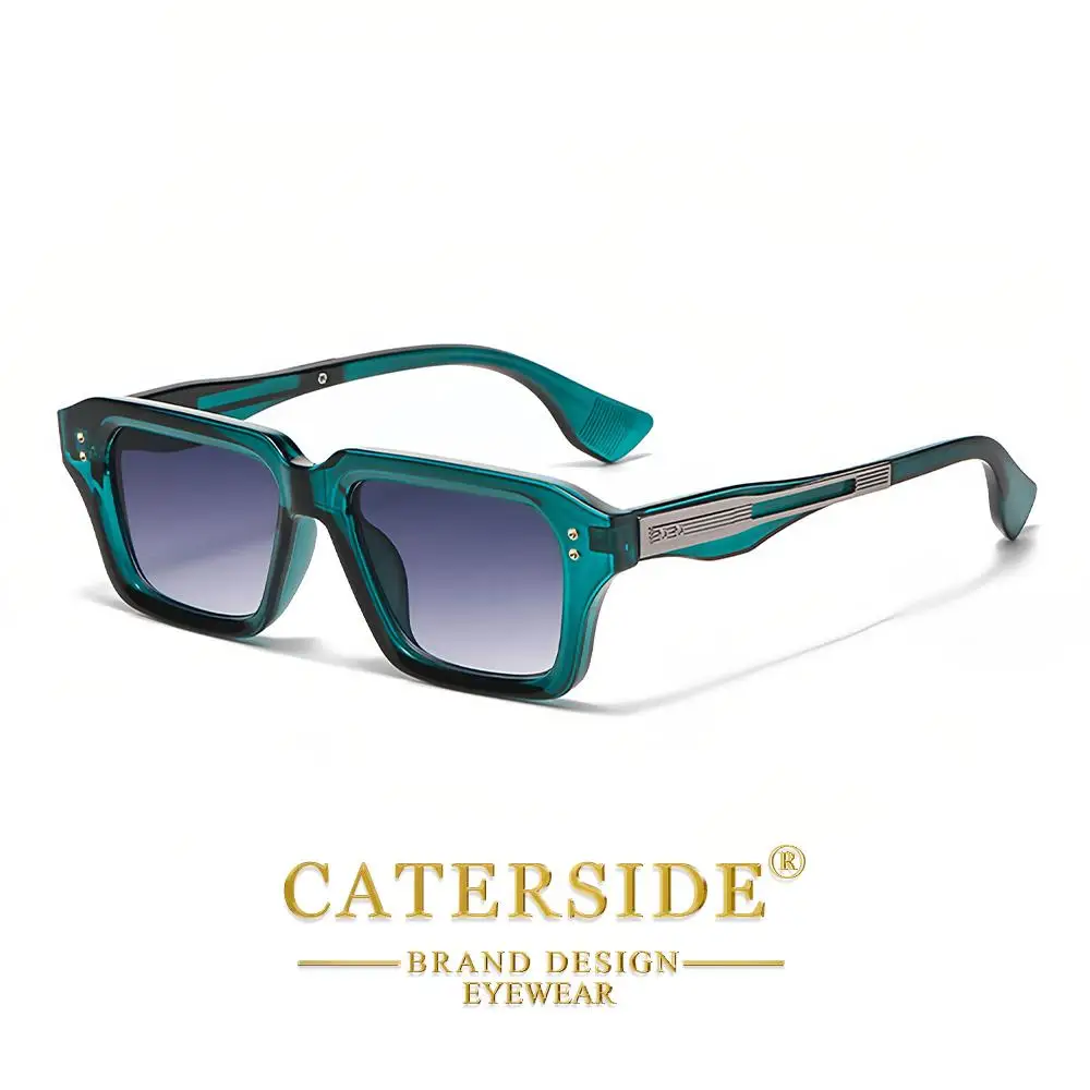 CATERSIDE Neue quadratische Sonnenbrille für Herren, Premium-PC-Rahmen mit Metallbügel, UV400, für Damen, Retro-Mode, Fahrdekoration, Brillen – Detail 22
