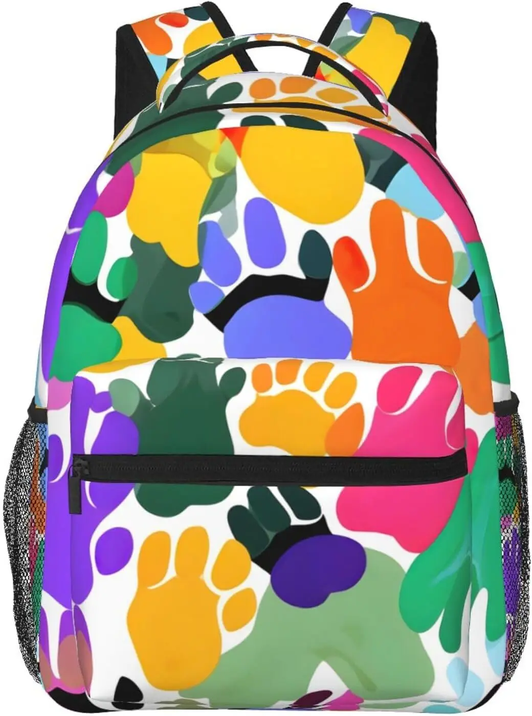 Colorful Dog Paw Print Lightweight Bookbag Casual Laptop Backpack for Men Women College Backpack