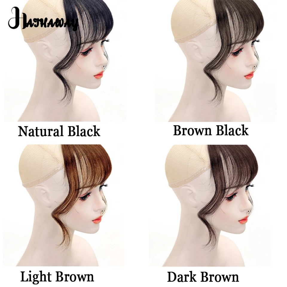 Japanese Cartoon Bangs Wig Female Synthetic BB Clip Dragon Beard Bangs Invisible Fake Bangs Black Brown Black Daily Wear Woman