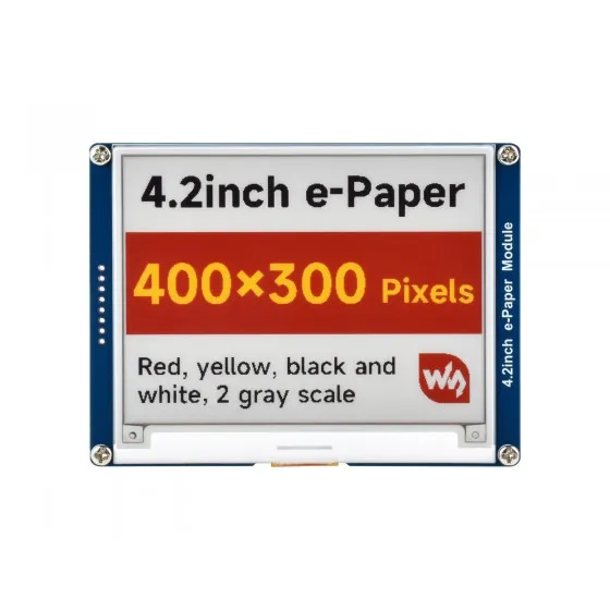 4.2inch e-Paper display (G), e-ink display, 400x300, Red/Yellow/Black/White, SPI Interface