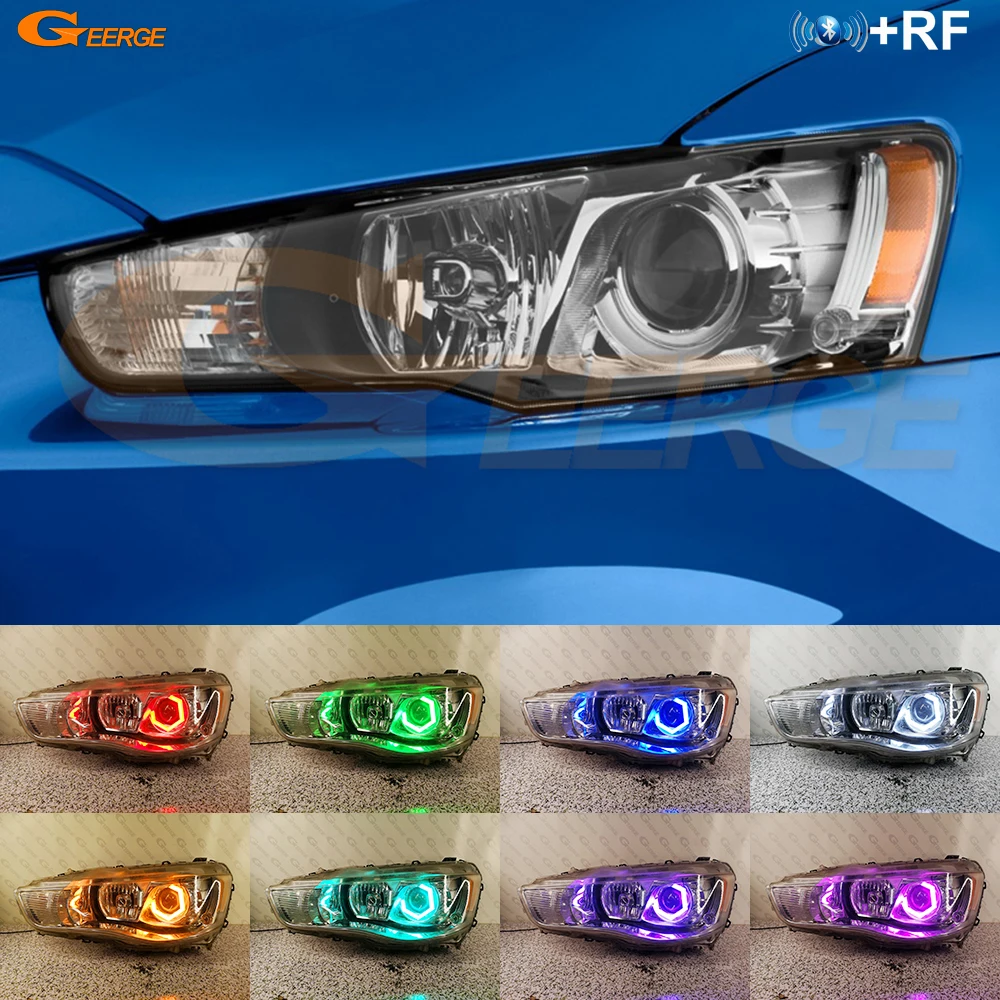 Pour Mitsubishi Outlander II 2010 2011 2012 lumière du jour dynamique multicolore RGB Led Angel Eyes Hex Halo anneaux