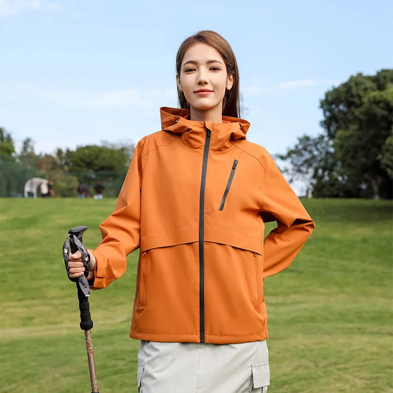 Single-layer Storm Jacket 25 Spring New Outdoor Leisure Windproof Waterproof Mountaineering Couples Trench Coat