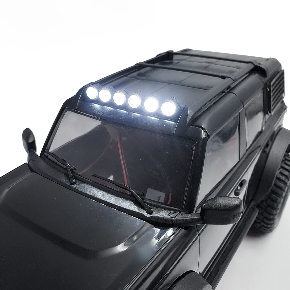 TRINOOD RC Car Roof Light Headlights Spotlight LED Lights Bar for 1/18 RC Crawler TRX4-M Bronco Defender Lamps Parts