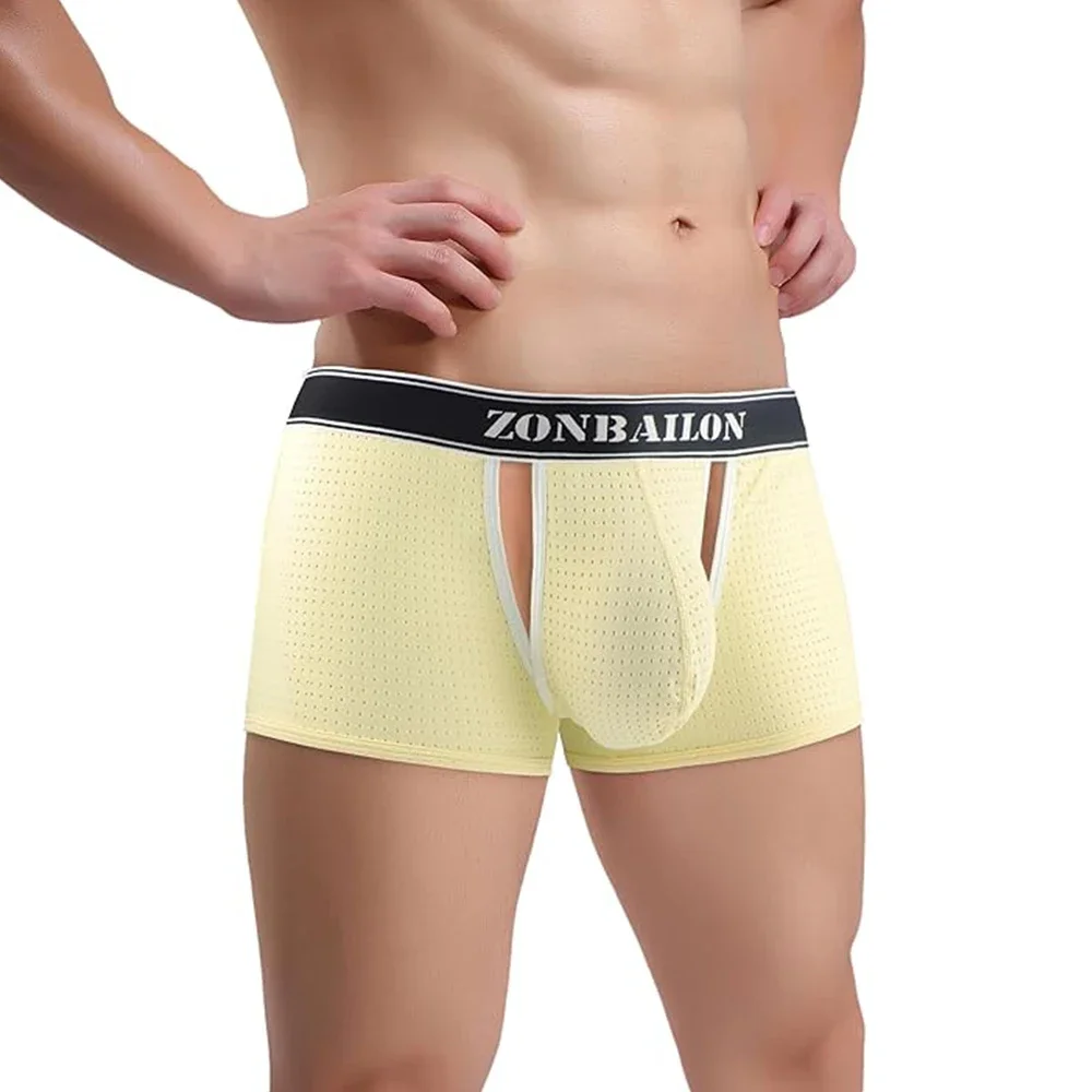 Jinshi Mens Bulge Enhancing Boxer Tagless Smooth Trunks Underpant Sexy Comfort Fit Underwear For Men