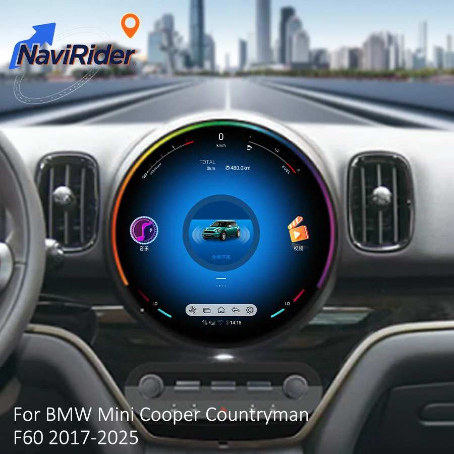 11.8inch Android For BMW Mini Cooper Countryman F60 2017-2025 Navigation GPS Multimedia Player Carplay Stereo 4G WiFi Bluetooth