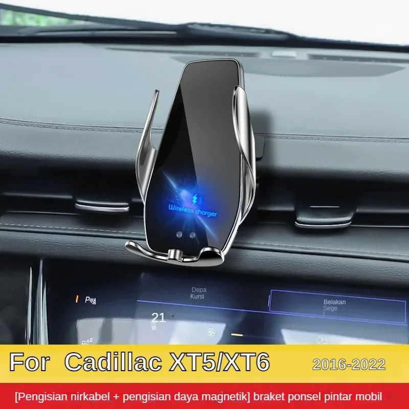 

2016-2022 For Cadillac XT5 XT6 Mobile Phone Holder Wireless Charger Car Mount Navigation Bracket GPS Support 360 Rotating