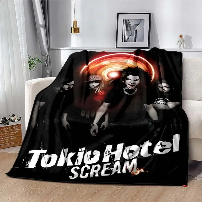 Tokio Hotel Rock Band Bill Kaulitz Blanket,Flannel Soft Throw Blanket for Home Bedroom Bed Sofa Picnic Office Hiking Leisure Nap