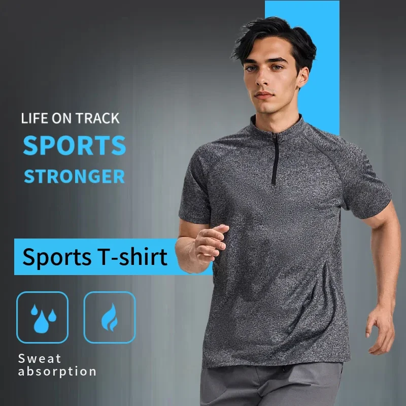 

Men's new dry-ex quick DRY POLO shirt short sleeve T-shirt sports running clothes