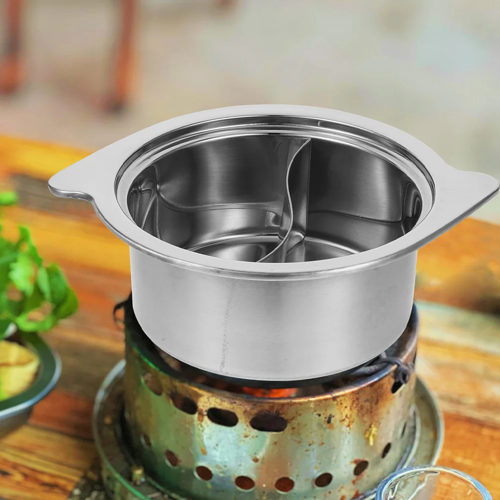 

1 set Stainless Steel Skewer Deep Design Non Stick Hot Pot Dual Flavor Cooking Pots Sauce Pot Thickened Divider